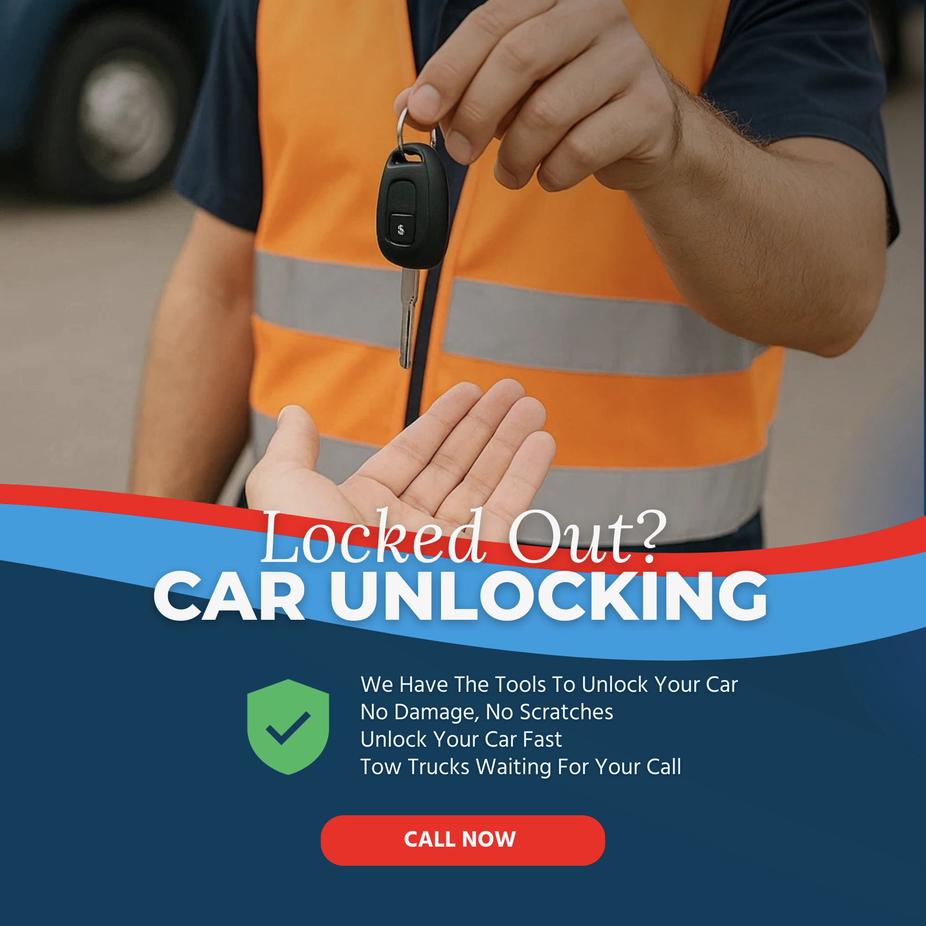 Car Unlocking 7 Dark Blue And Gold Modern Car Towing Service Instagram Post 12